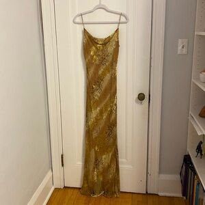Gold Slip Dress Gown